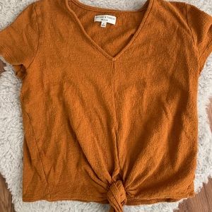Madewell rust/orange tie top